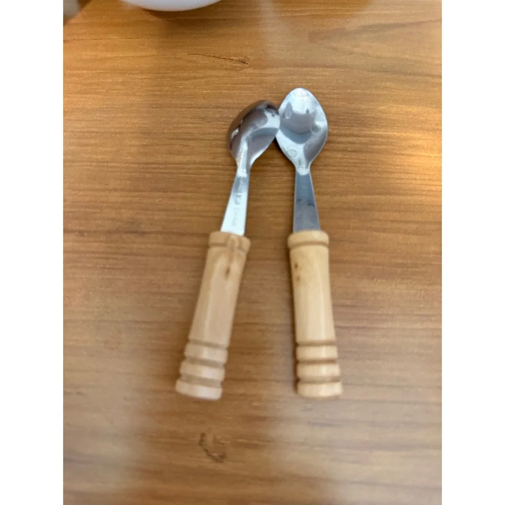Houston Harvest Ceramic Double Condiment Server Fruit Motif with Spoons 1812FY06